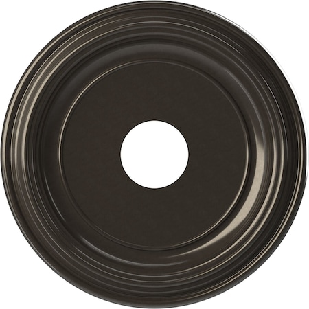 Ekena Millwork Traditional PVC Medallion (Canopies up to 9 1/2"), 16"OD x 3 1/2"ID x 1 3/8"P, Metallic Charcoal CMP16TRCCH